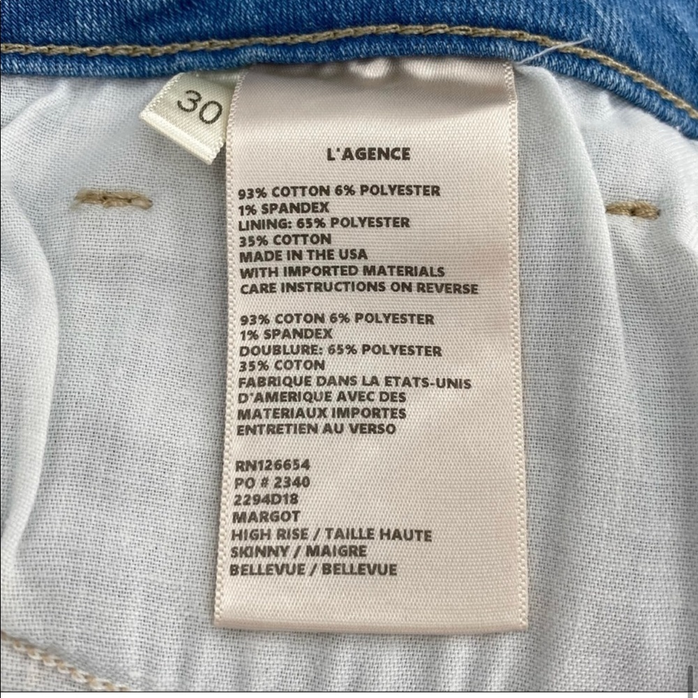 L’Agence Margot High Rise Skinny Jean Size 30 - Picture 3 of 7